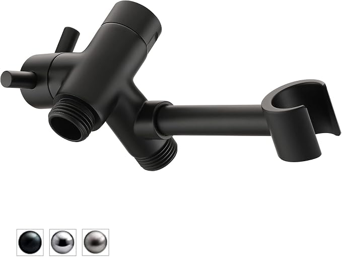 PDPBath Solid Brass Shower Arm 3 Way Shower Diverter Valve by PDPBath