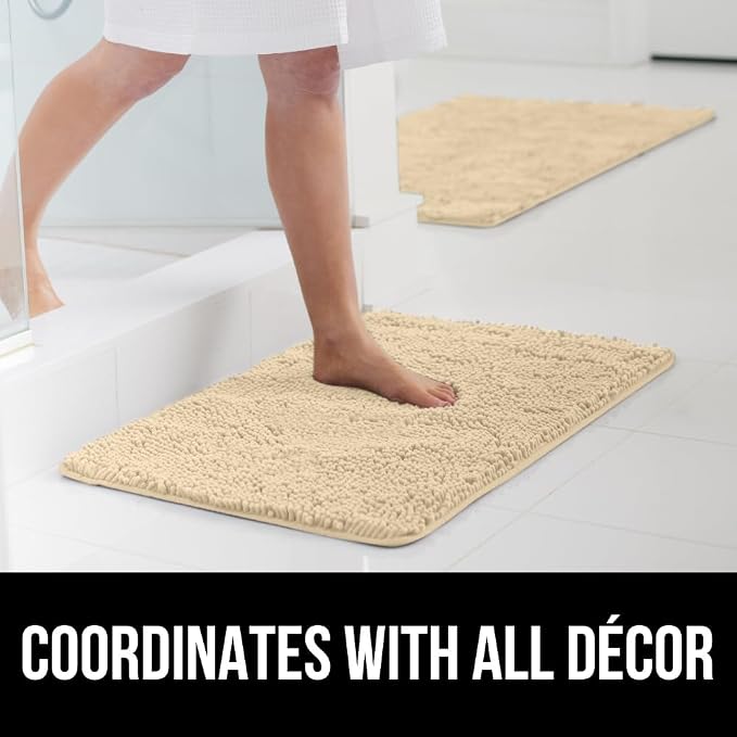 GORILLA GRIP Bath Rug Mat 60x24, Thick Soft Absorbent Chenille, Quick Dry - Image 9