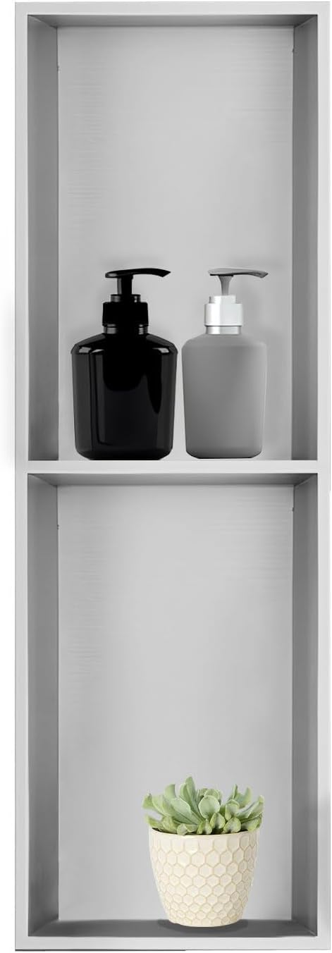 Shower Niche, 8 * 24 Stainless Steel Elegant Bathroom Niche, No Tile Needed by Elefloom