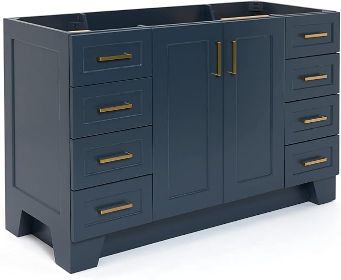 ARIEL 54" Midnight Blue Bathroom Vanity Base Cabinet, Single Sink Configuration - Image 9