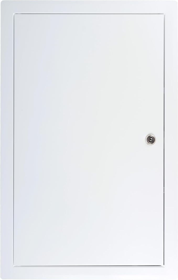 12" x 20" Lockable White Metal Access Panel. Service Shaft Door Panel - Image 2