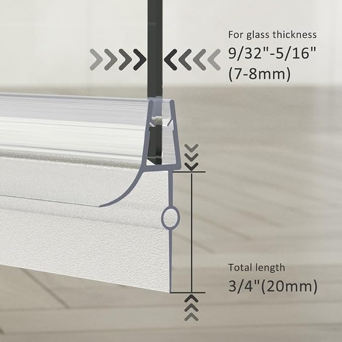 Frameless Shower Door Bottom Seal, Stop Shower Leaks and Create a Water Barrier - Image 3