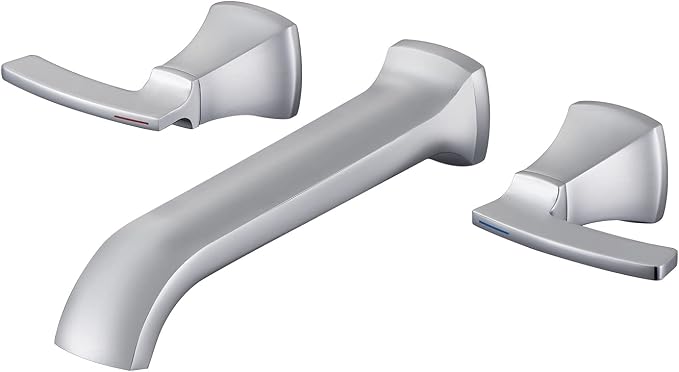 Tub Faucet Wall Mount Tub Filler Chrome High Flow Long Spout Reach Roman by QinkellSanitaryWare