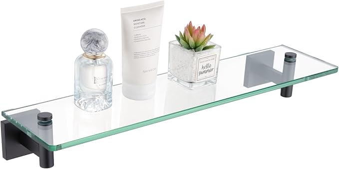 KOKOSIRI Bathroom Shelves Glass Floating Shelf 20-Inch by KOKOSIRI