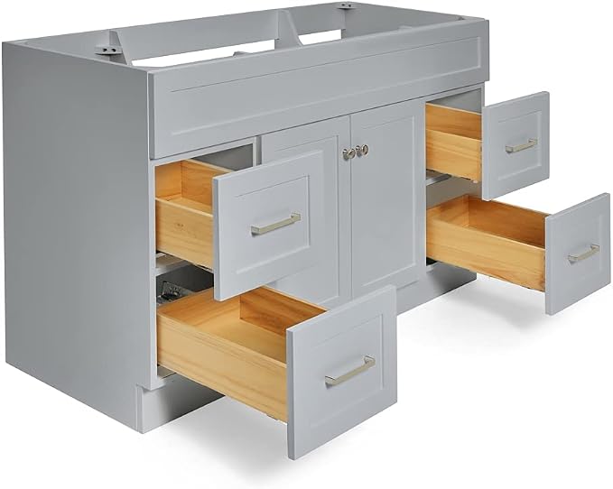 ARIEL 54" Inch Single Vanity Base Cabinet in Grey - Image 4