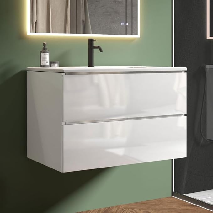 30" Bathroom Vanity with Sink, Modern Floating Vanity with Double Soft Closing by LittleTulip
