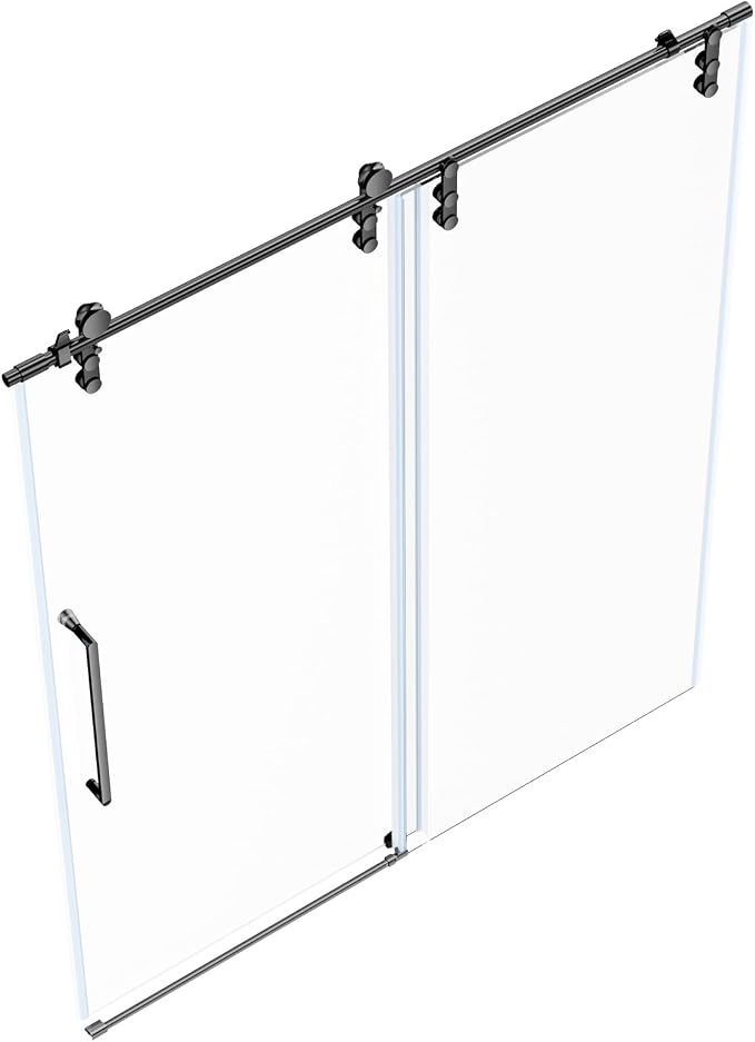 Chabatree Shower Door 60" W x 76" H Frameless Sliding Shower Door, Frameless - Image 2