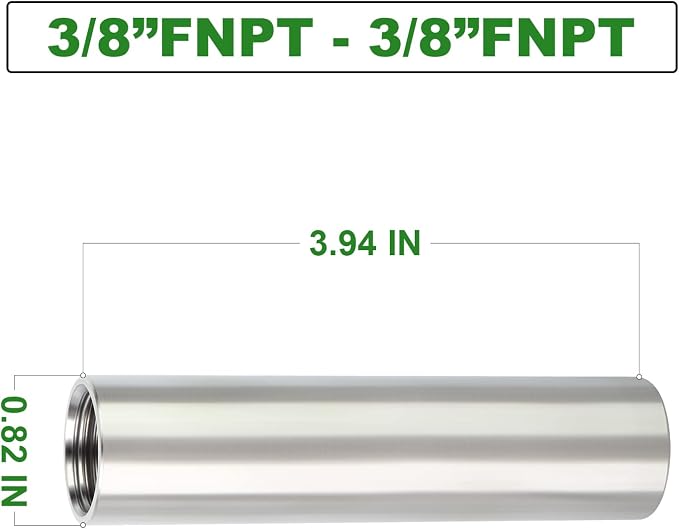 TAISHER 2PCS Stainless Steel Pipe Fittings, 3/8" NPT x 3/8" NPT Female Threaded - Image 4