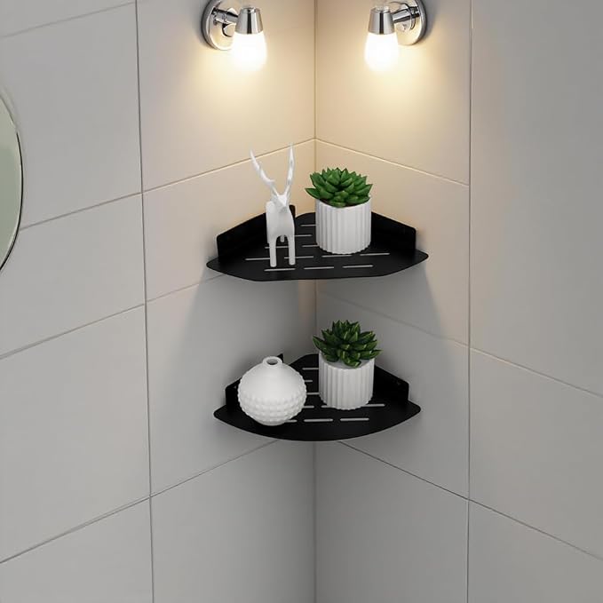 Corner Shelf Shower Caddy Hanging, Metal Floating Shelves - Image 7