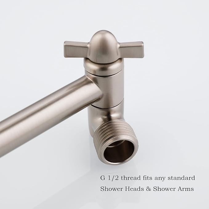 Shower Head Extender, Adjustable Shower Head Extension Brushed Nickel, - Image 2