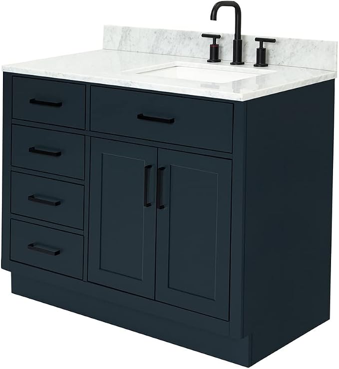 ARIEL Hepburn 43 Inch Single Sink Bathroom Vanity in Midnight Blue, Italian - Image 9
