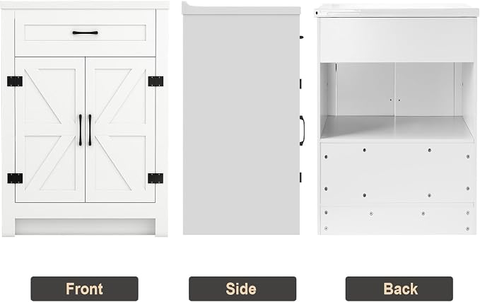 24inch Bathroom Sink Vanity Combo, Small Freestanding Single Bath Vanity Sink - Image 7