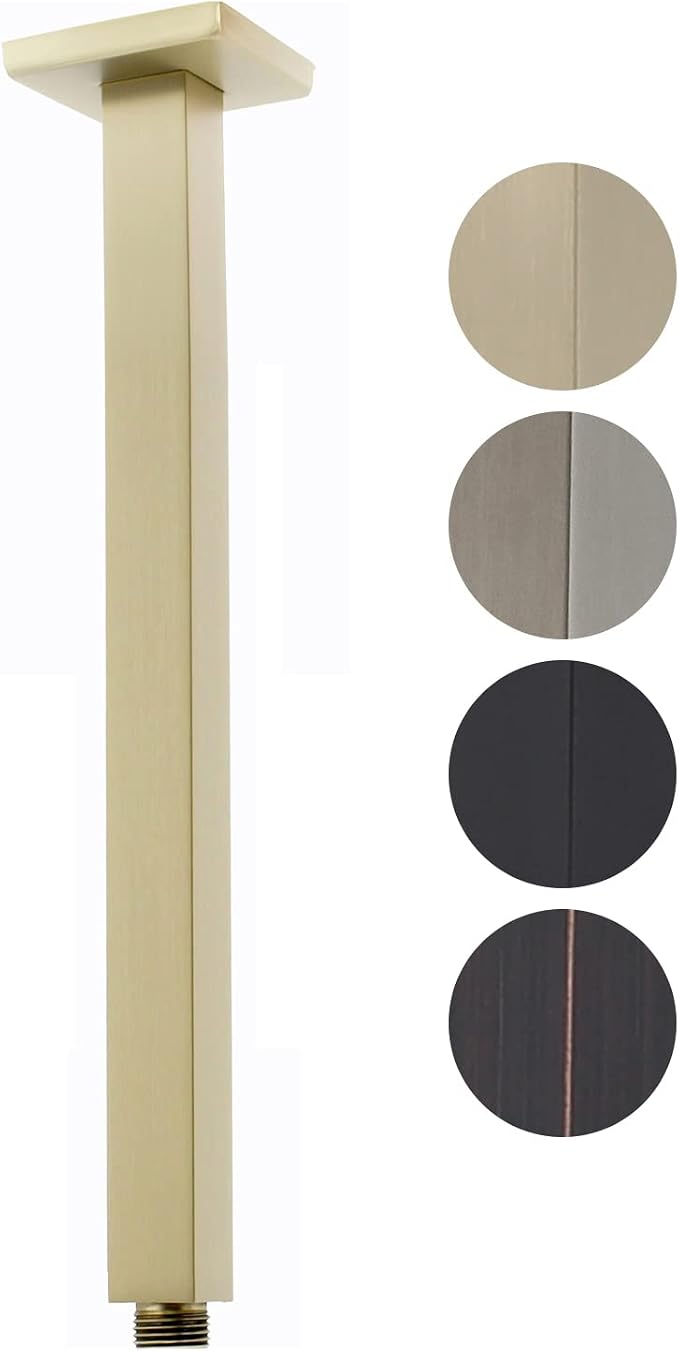 Ceiling Mount Shower Arm with Flange 20 Inches Square Straight Extender by Drettyer