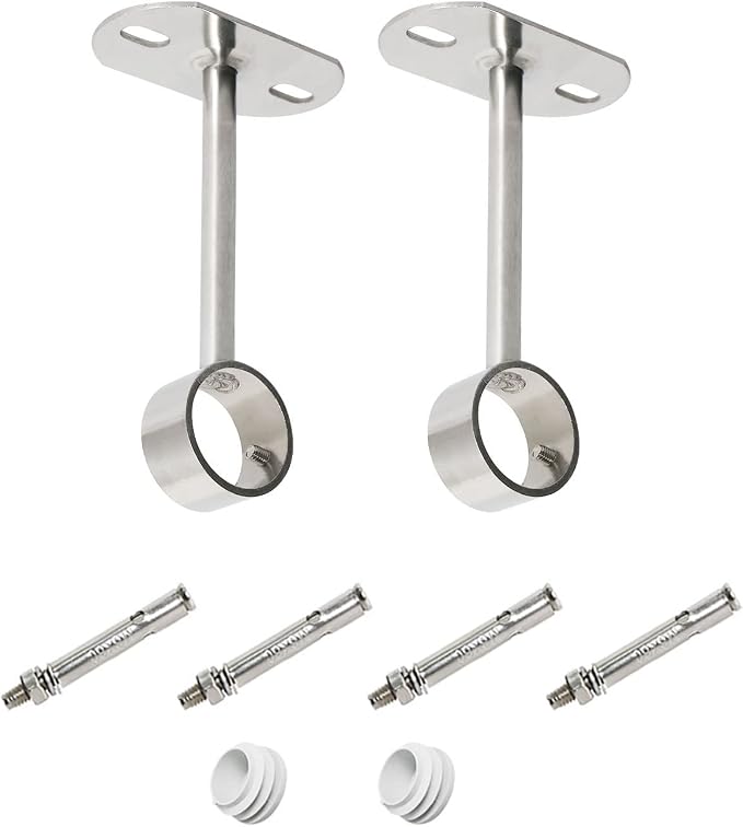 2Pcs ID32mm, Clothes Rail mounting Bracket, Shower Curtain Closet tie Rod by Ohamtes