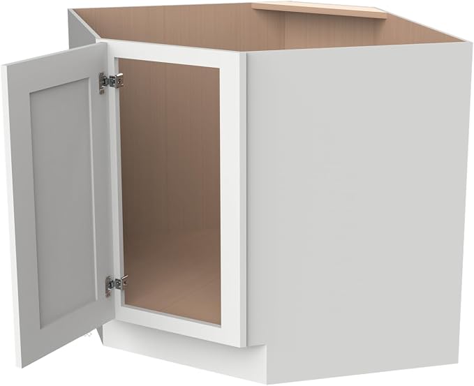 Diagonal Corner Kitchen Cabinet – Solid Wood – Freestanding Storage Organizer - Image 4