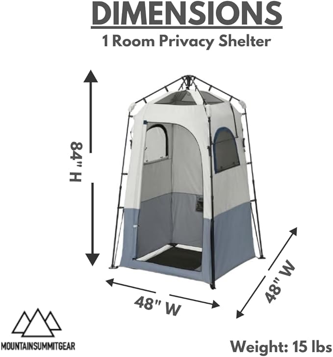 Caddis Rapid Privacy Shelter 1/2-Rooms, Camping Shower & Portable Toilet Tent - Image 4