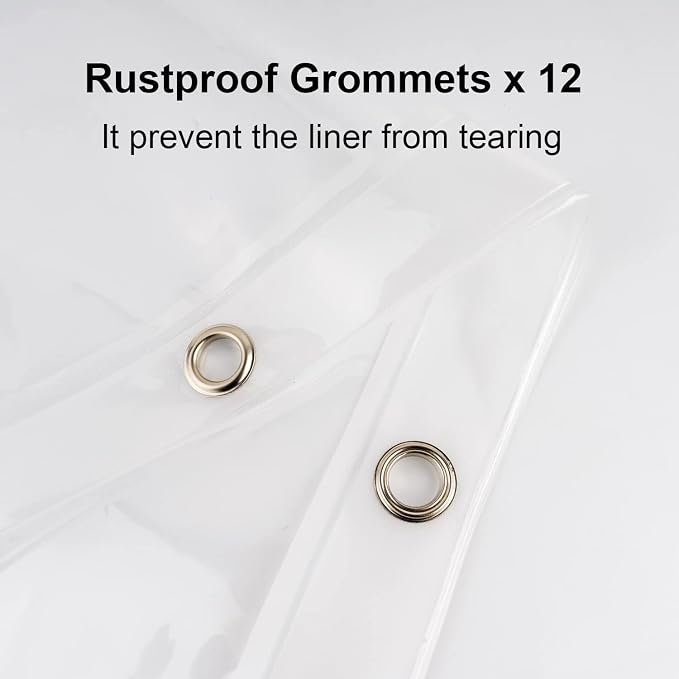 EurCross Heavy Duty Clear Shower Curtain Liner - Image 5