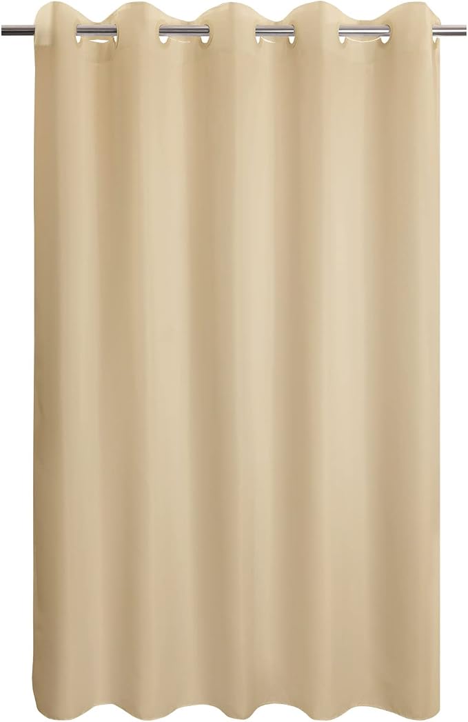Fabric Shower Curtain No Hooks & Liner Needed by RiverDream