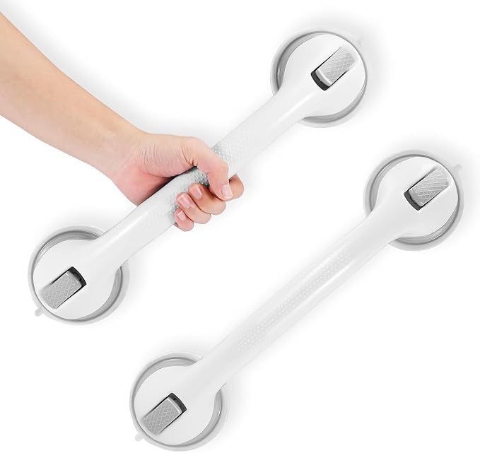 2-Pack Grab Bars for Bathtubs and Showers, 16 inch Shower Handle Suction Shower - Image 9