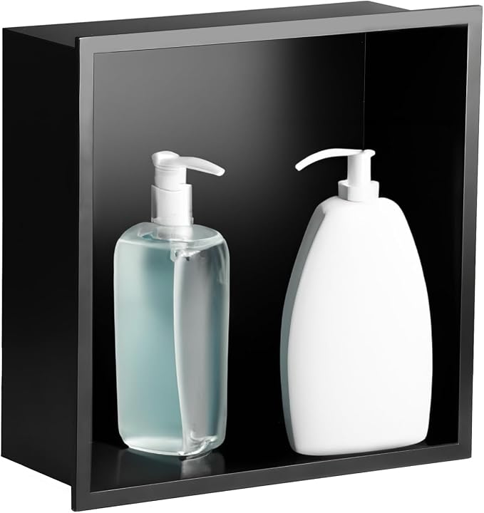 SaniteModar Shower Niche, Stainless Steel Shower Niche 12" X 12" No Tile Needed by SaniteModar
