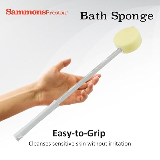 Sammons Preston Bath Sponge, Lightweight Long Handled Washer and Scrubber - Image 4