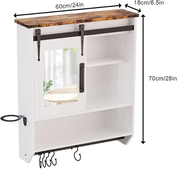 White Bathroom Wall Cabinet - Image 2