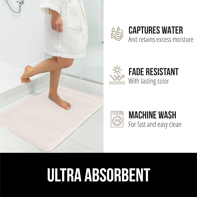 GORILLA GRIP Memory Foam Bath Mat, Soft Absorbent US Designed Bathroom Rug - Image 7