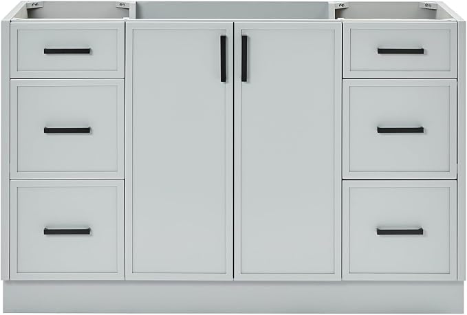 ARIEL Kelly 54 inch Bathroom Vanity Without Sink in Grey, Bathroom Base Cabinet by Ariel