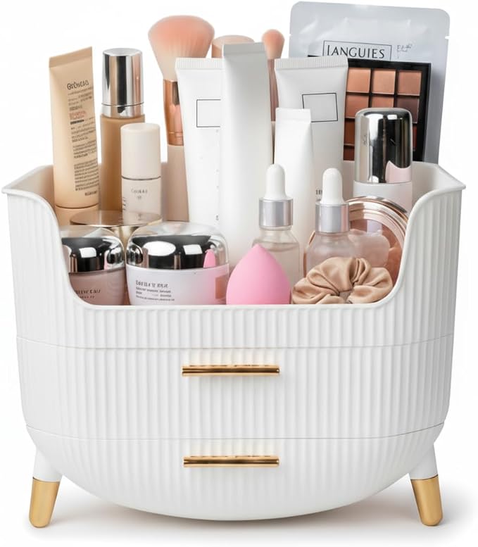 Makeup Organizer with Drawers, Skincare Storage Box by HALAFE
