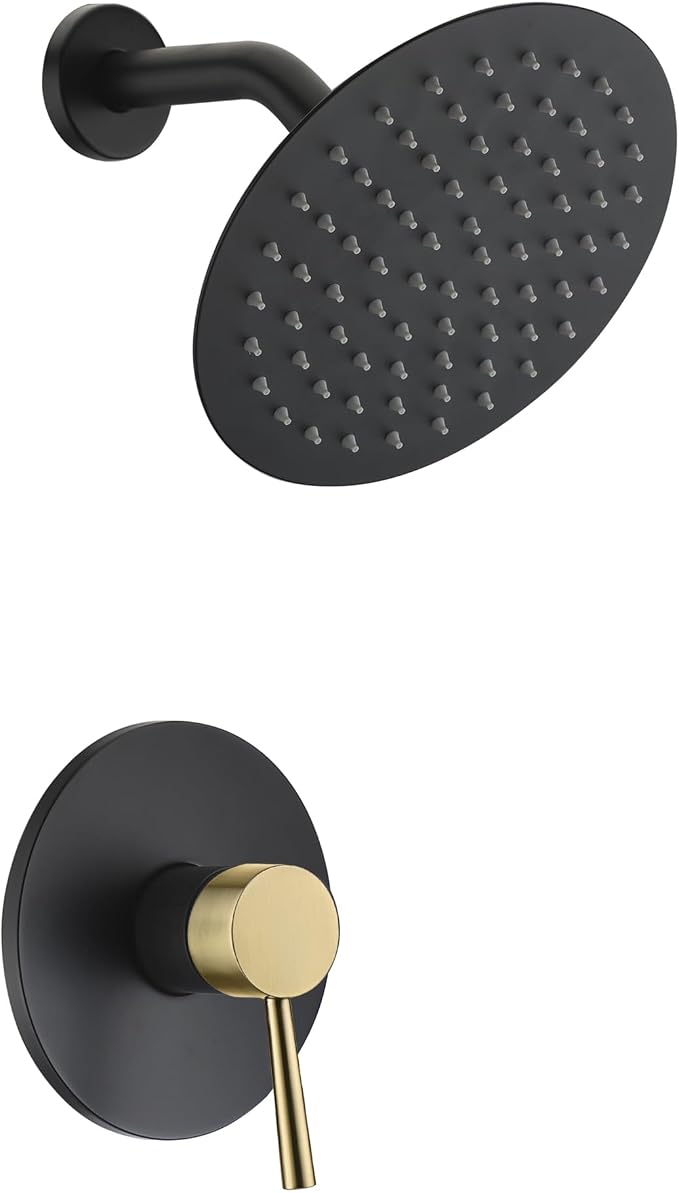 SUMERAIN Single-Function Shower Faucet Set Black and Gold, Stainless Steel 8 by SUMERAINFAUCETS