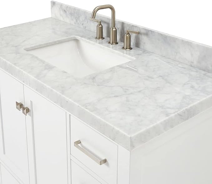 ARIEL Cambridge 48" White Bathroom Vanity - Image 7