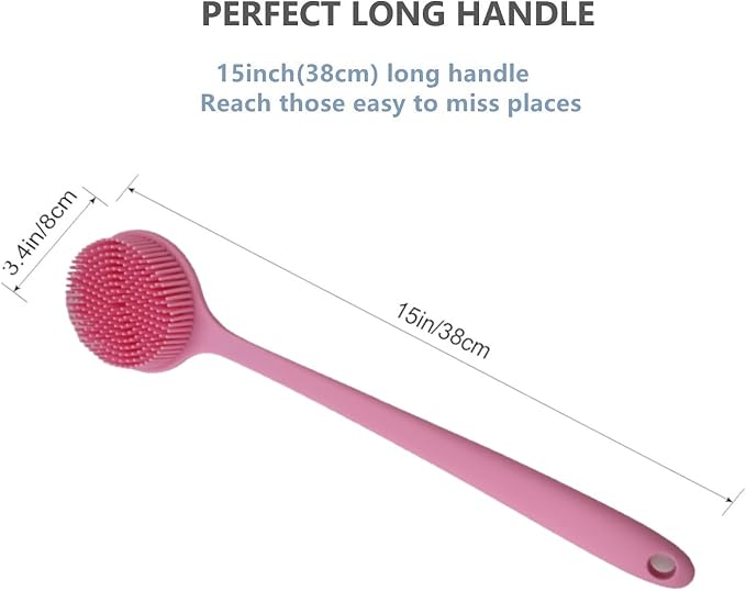 Silicone Body Scrubber, Long Handle Back Scrubber - Image 7