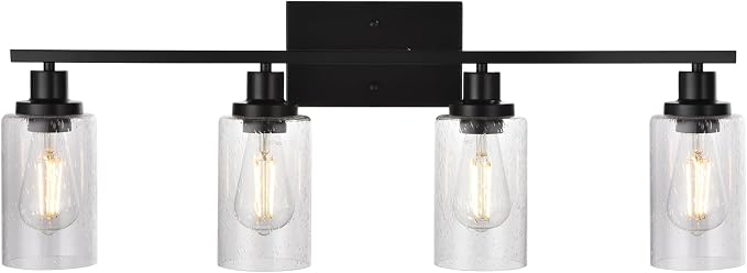 Black 4-Light Bathroom Light Fixtures by WINSHENLighting