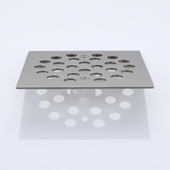 Square Style 4-1/4 inch Screw-in Shower Drainer Cover Floor Drainer Grates - Image 2