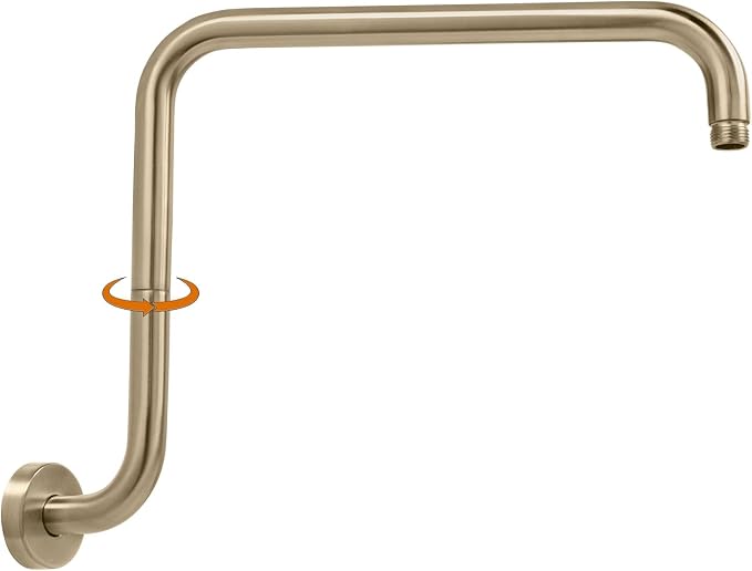 PHASAT 16 Inches Shower Arm Extension, S shaped Shower Arm by PHASAT
