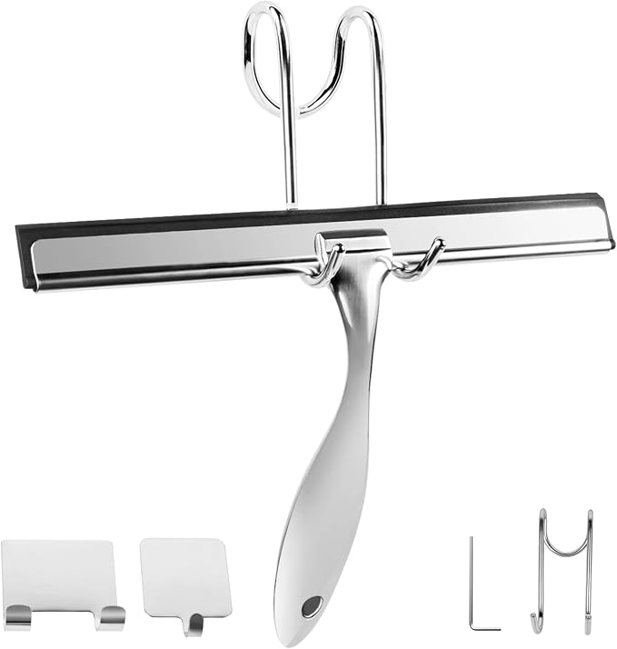 All-Purpose Stainless Steel Shower Squeegee Come by YOUNITA