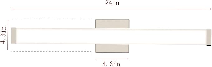 Bathroom Vanity Light Brushed Nickel Square LED 24 inch 14W Dimmable 4000K - Image 3