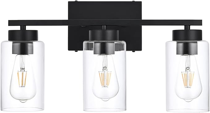3-Light Bathroom Vanity Light, Modern Black Wall Lights by A1A9