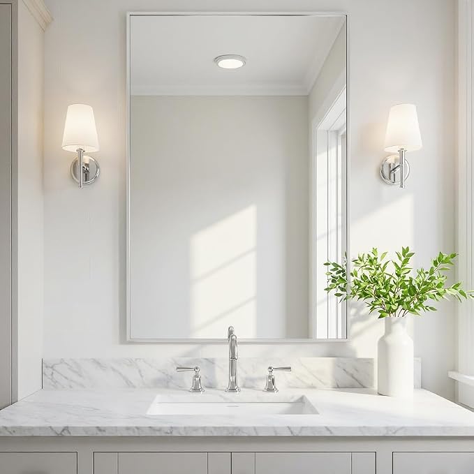 24x36 Inch Silver Bathroom Mirror by LEDLUX