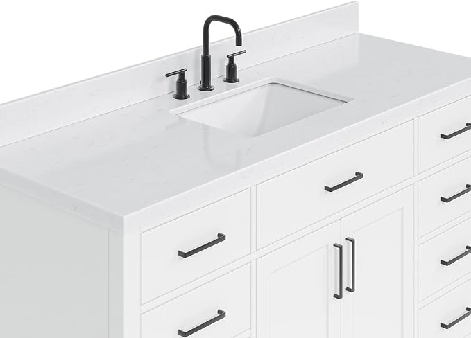 ARIEL Hepburn 60" White Bathroom Vanity - Image 6