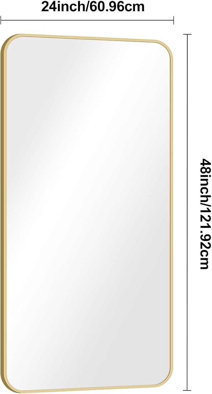 Gold Bathroom Mirror, 24x48 inch Wall Mirror - Image 7