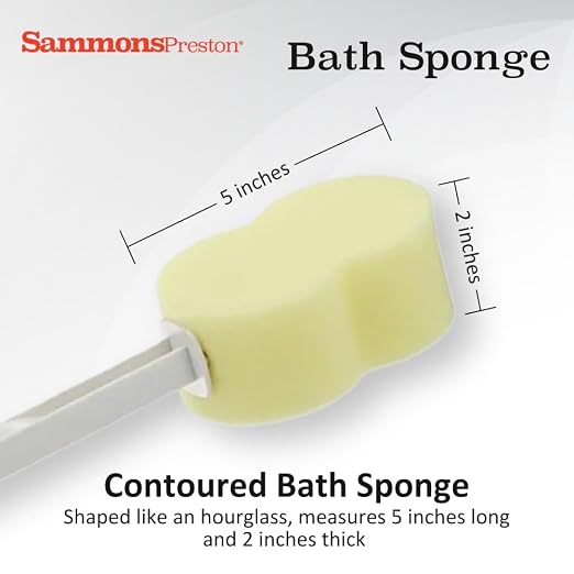 Sammons Preston Bath Sponge, Lightweight Long Handled Washer and Scrubber - Image 3