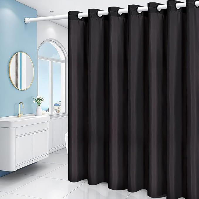 Furlinic No Hook Extra Long Shower Curtain 96 Length, Polyester Cloth Fabric - Image 5