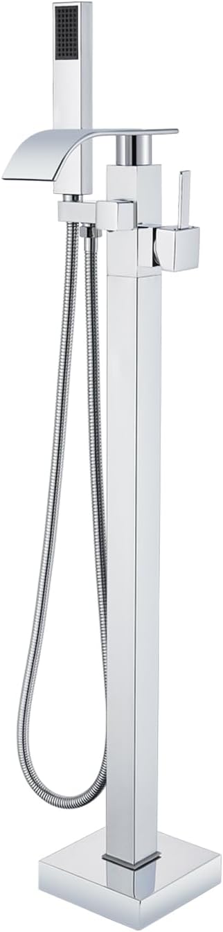 Senlesen Bathroom Chrome Freestanding Tub Faucet Floor Mounted Bathtub Shower by Senlesen