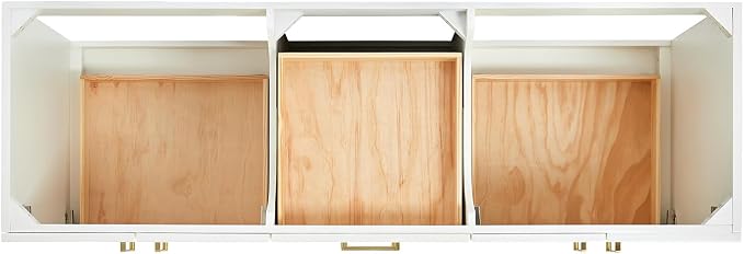 ARIEL Taylor 67" White Double Vanity, 1.5" Edge Pure White Quartz Countertop & - Image 9