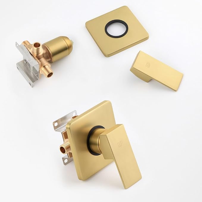 POP SANITARYWARE Ceiling Mount Shower Faucet Set Brushed Gold Bathroom Rainfall - Image 6