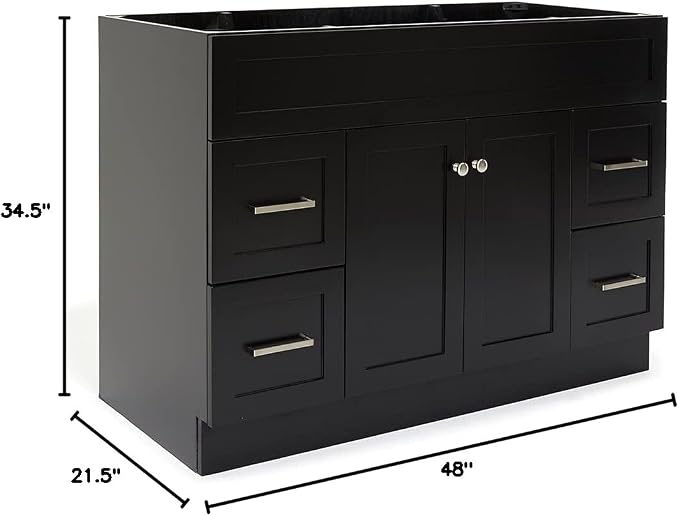 ARIEL Vanity Base Cabinet in Black - Image 3