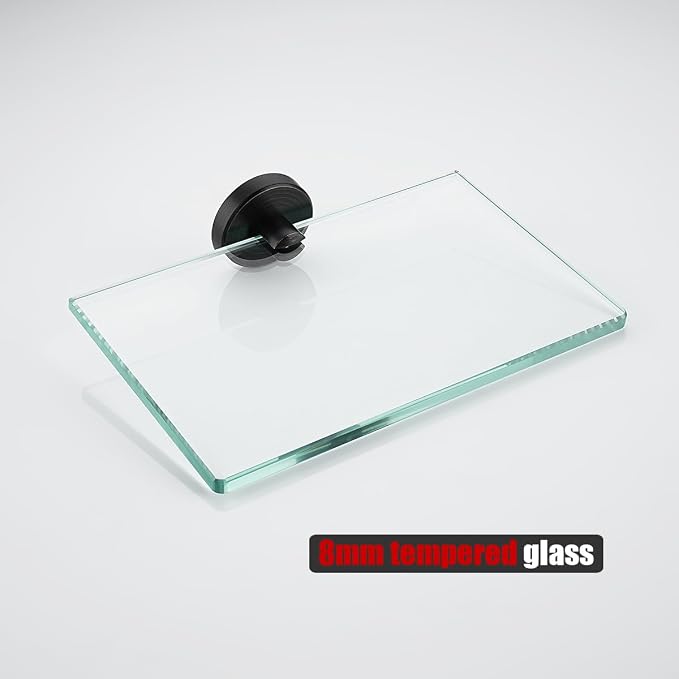 JQK Bathroom Glass Shelf Oil Rubbed Bronze, Tempered Glass Shower Storage 8 by - Image 8