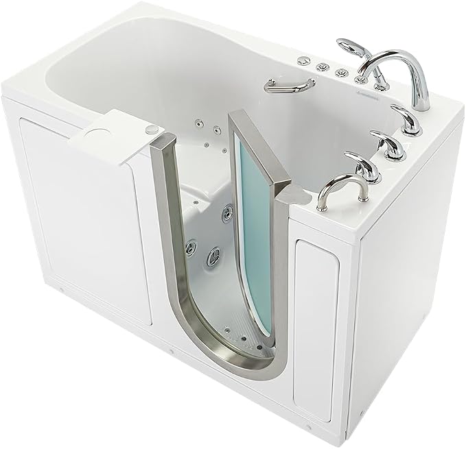 Ella Deluxe 30"x55" Acrylic Air and Hydro Massage Walk-In Bathtub by ELLASBUBBLES