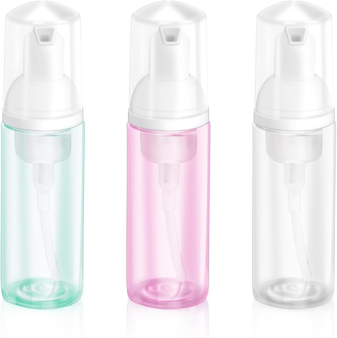2oz Plastic Foam Pump Bottle, Empty Bottle Travel Foaming Dispenser by Zuihug